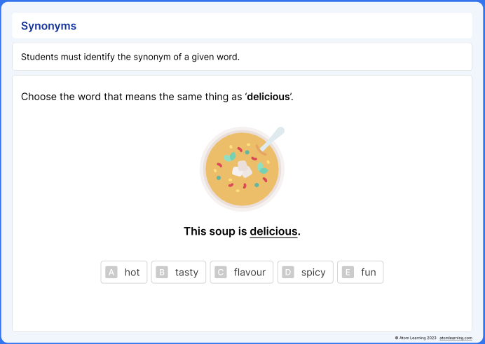 Y3-4 example verbal reasoning question