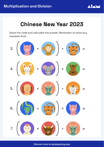 Chinese New Year maths activity upper KS2