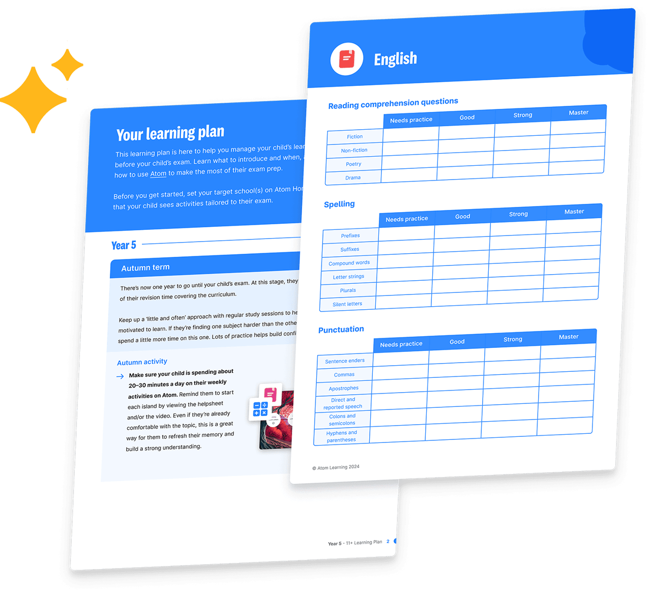 Learning plan and topic list