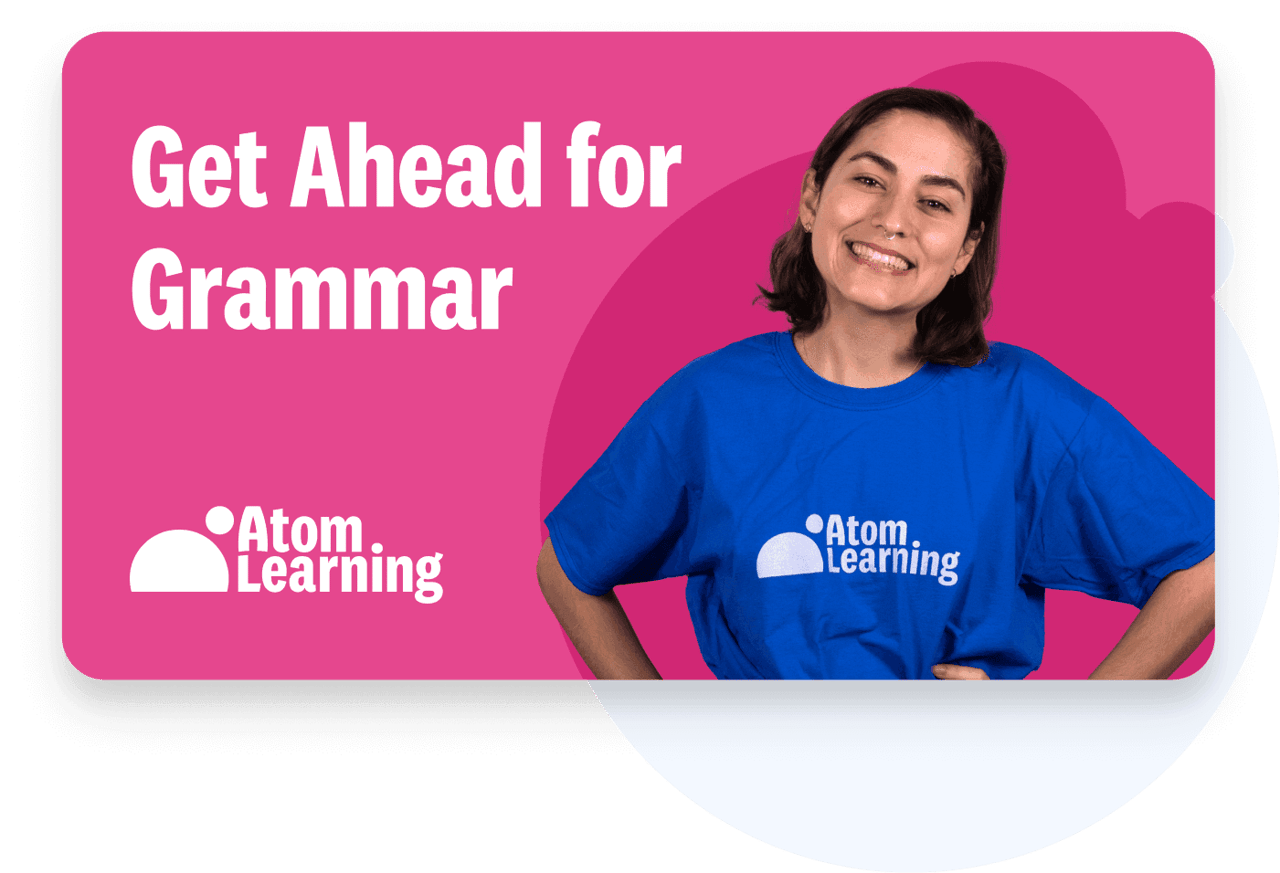 Yolanda from Atom Learning promoting Get Ahead for Grammar live lessons