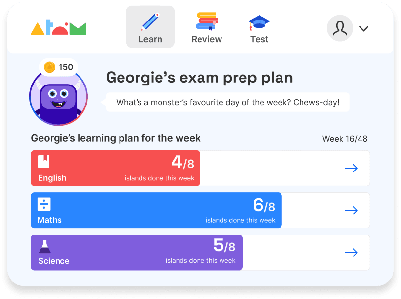 English, maths and science learning plan on Atom Home