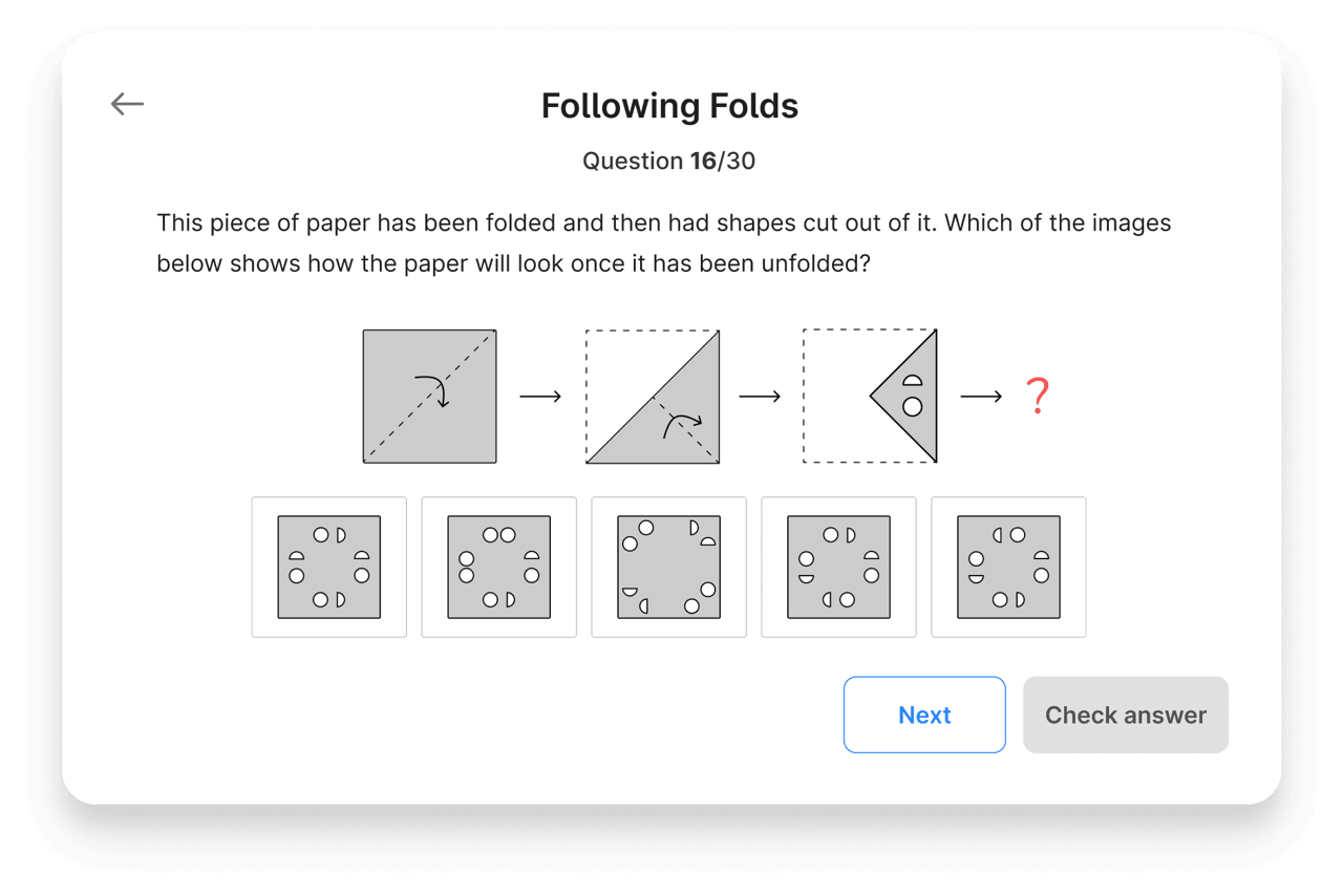 A 'following folds' non-verbal reasoning question on Atom