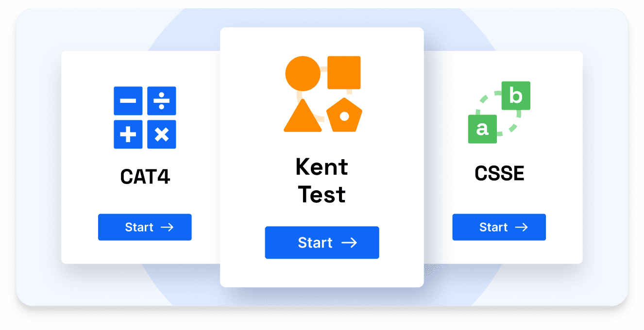 CAT4, Kent Test and CSSE mock tests on Atom Home