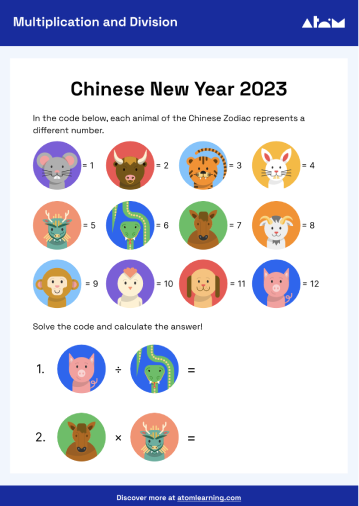 Chinese New Year maths activity lower KS2